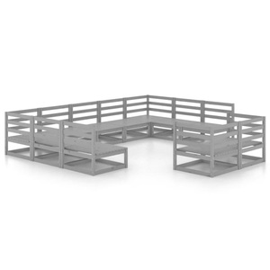 vidaXL, vidaXL 11-tlg. Garten-Lounge-Set Kiefer Massivholz, vidaXL 11-tlg. Garten-Lounge-Set Massivholz Kiefer