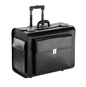 Dermata Lederwaren, Dermata Lederwaren Pilotenkoffer 49.5cm aus Rindspaltleder in Schwarz, Pilotenkoffer 49.5cm aus Rindspaltleder in Schwarz