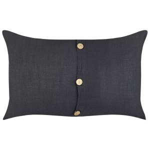 Beliani, Kissen 2er Set aus Leinen Retro BANORI Kissen 2er Set aus Leinen Retro BANORI, Beliani - Dekokissen 2er Set aus Leinen Retro BANORI, One Size, Schwarz