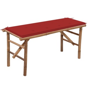vidaXL, vidaXL Klappbare Gartenbank mit Auflage 118 cm Bambus