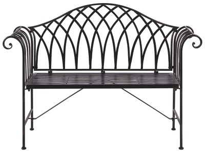 Beliani, Beliani Milazzo Gartenbank, Beliani - Gartenbank aus Eisen Retro MILAZZO, One Size, Schwarz