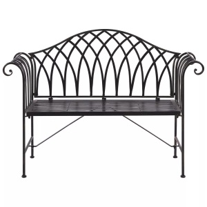 Beliani, Beliani Milazzo Gartenbank, Beliani - Gartenbank aus Eisen Retro MILAZZO, One Size, Schwarz