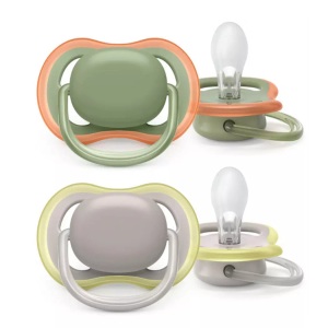 Bomedys NV, Philips® Avent ultra air Schnuller 6-18 Monate (Farbe/Motiv nicht wählbar), Philips Avent Schnuller Ultra Air 6-18M grün/grau (2 Stk)