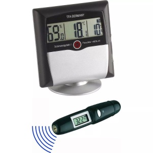 TFA, TFA MS-10 Luftfeuchtemessgerät (Hygrometer) 1 % rF 99 % rF Set Hgrometer +Infrarot-Thermometer, TFA Dostmann Thermo-/Hygrometer Klima Control Set 95.2008