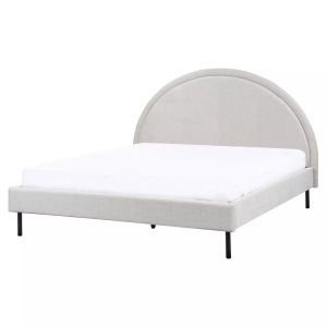 Beliani, Beliani - Bett mit Lattenrost aus Stoff Retro MARGUT, 160X200CM, Rauch