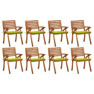 vidaXL, vidaXL Gartenstühle mit Kissen 8 Stk. Massivholz Akazie, vidaXL Gartenstühle mit Kissen 8 Stk. Massivholz Akazie