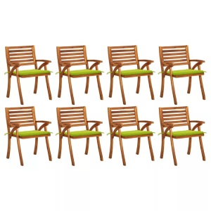 vidaXL, vidaXL Gartenstühle mit Kissen 8 Stk. Massivholz Akazie, vidaXL Gartenstühle mit Kissen 8 Stk. Massivholz Akazie
