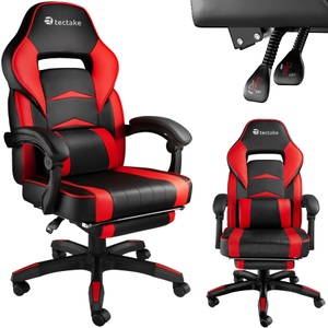 TecTake, Racing Bürostuhl Comodo mit Fussstütze Racing Bürostuhl Comodo mit Fussstütze, 