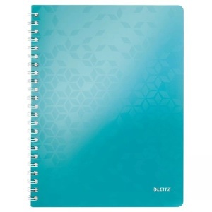 Leitz, LEITZ Spiralbuch WOW PP A4 46380051 eisblau 80 Blatt, Leitz Spiralbuch WOW, PP, A4, eisblau metallic, 4638-00-51, (80 Blatt)