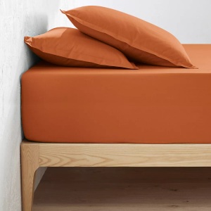 LA REDOUTE INTERIEURS, La Redoute Intérieurs - Fixleintuch Scenario aus Baumwollperkal, 140x200 cm, Orange, La Redoute Intérieurs - Fixleintuch Scenario aus Baumwollperkal, 140x200 cm, Orange