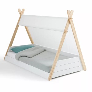 LA REDOUTE INTERIEURS, Tipi-Kinderbett mit Lattenrost SIFFROY Tipi-Kinderbett mit Lattenrost SIFFROY, La Redoute Intérieurs - Tipi-Kinderbett mit Lattenrost SIFFROY, 90X190CM, Weiss
