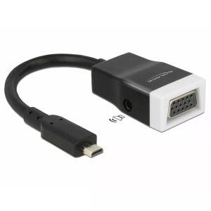 Delock, DeLock Micro-HDMI - VGA Adapter, schwarz, Delock Adapterkabel Micro-HDMI ? VGA Schwarz