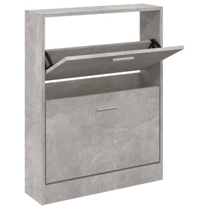 vidaXL, vidaXL Schuhschrank Betongrau 59x17x81 cm Holzwerkstoff