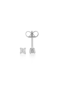 MUAU Schmuck, Ohrstecker Diamant 0.10ct. Weissgold 750 Damen ONE SIZE, MUAU Schmuck - Ohrstecker Diamant 0.10ct. Weissgold 750, One Size, Weiss