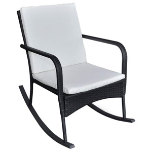 Diverse Hardware, Gartenstuhl Schaukelstuhl Poly Rattan Schwarz, vidaXL Garten-Schaukelstuhl Schwarz Poly Rattan