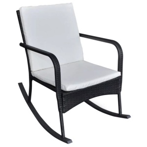 Diverse Hardware, Gartenstuhl Schaukelstuhl Poly Rattan Schwarz, vidaXL Garten-Schaukelstuhl Schwarz Poly Rattan