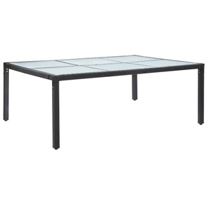 vidaXL, vidaXL Garten-Esstisch Schwarz 200x150x74 cm Poly Rattan, vidaXL Garten-Esstisch Schwarz 200x150x74 cm Poly Rattan