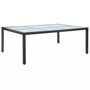 vidaXL, vidaXL Garten-Esstisch Schwarz 200x150x74 cm Poly Rattan, vidaXL Garten-Esstisch Schwarz 200x150x74 cm Poly Rattan