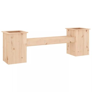 vidaXL, vidaXL Gartenbank mit Pflanzkübeln 184,5x39,5x56,5cm Massivholz Kiefer