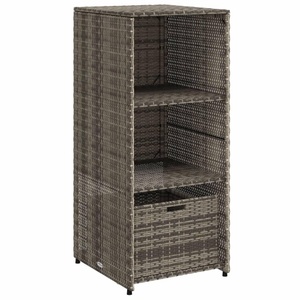 vidaXL, vidaXL Gartenschrank Grau 50x55x115 cm Poly Rattan, vidaXL Gartenschrank Grau 50x55x115 cm Poly Rattan