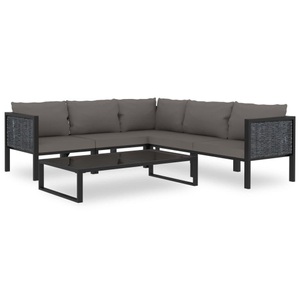 vidaXL, vidaXL 6-tlg. Garten-Lounge-Set mit Auflagen Poly Rattan Anthrazit