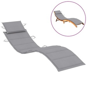 vidaXL, vidaXL Sonnenliegen-Auflage Grau 186x58x4 cm, vidaXL Sonnenliegen-Auflage Grau 186x58x3 cm Oxford-Gewebe