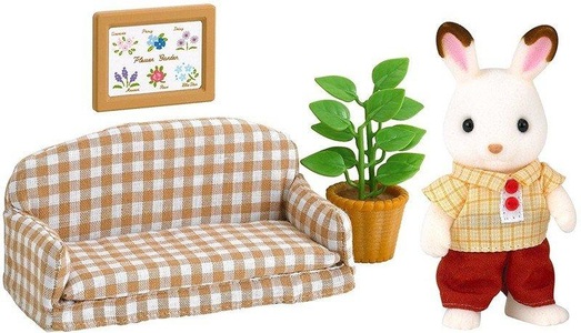 Sylvanian families, Sylvanian Families Schokoladenhasen, SYLVANIAN FAMILIES® 5013 Hasenvater mit Sofa beige