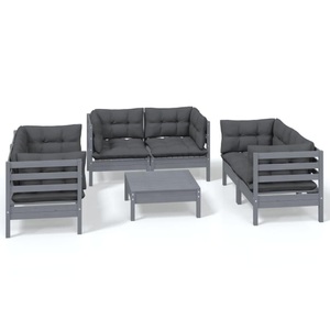 vidaXL, Garten-lounge-set holz Garten-lounge-set holz, vidaXL 7-tlg. Garten-Lounge-Set mit Kissen Kiefer Massivholz