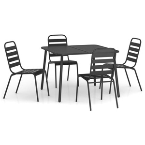 vidaXL, vidaXL 5-tlg. Garten-Essgruppe Anthrazit Stahl, vidaXL 5-tlg. Garten-Essgruppe Anthrazit Stahl