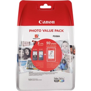 Canon, Canon Tintenpatrone PG-560 / CL-561 Photo Value Pack Original Kombi-Pack Schwarz, Cyan, Magenta, Gelb 3712C004, Canon Tinte PG-560XL + CL-561XL / 3712C004