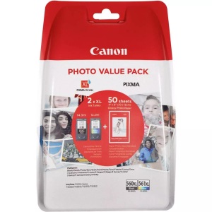 Canon, Canon Tintenpatrone PG-560 / CL-561 Photo Value Pack Original Kombi-Pack Schwarz, Cyan, Magenta, Gelb 3712C004, Canon Tinte PG-560XL + CL-561XL / 3712C004