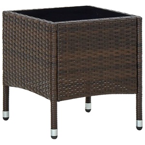 vidaXL, vidaXL Gartentisch Braun 40x40x45 cm Poly Rattan