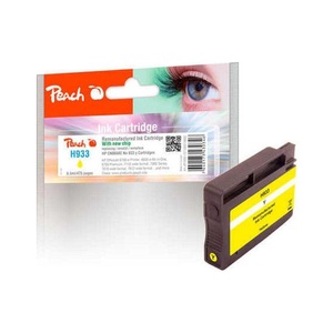 Peach, Peach Tintenpatrone gelb kompatibel zu No. 933, CN060AE, Peach HP 933 y Druckerpatrone ye ersetzt HP No. 933 y, CN060A für z.B. HP OfficeJet 6100 e-Printer, HP OfficeJet 6600 e-All-in-One, HP OfficeJet 7110