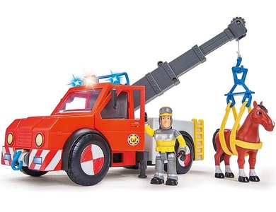 Simba, Simba Sam Phoenix mit Figur und Pferd, Feuerwehrmann Sam Phoenix mit Figur und Pferd, Spielfahrzeug