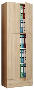 MID.YOU, MID.YOU Aktenschrank 70/200/39 cm , Lona , Sonoma Eiche , Holzwerkstoff , 1 Schubladen , 70x200x39 cm , melaminharzbeschichtet,Nachbildung , 000657025106, VCM - XXL Büroschrank mit 5 Fächern und einer Schublade | moderner Aktenschrank Drehtüren Maße ca. H. 200 x B. 70 T. 39 cm ? Lona 5-Fach, One Size, Sonoma-Eiche