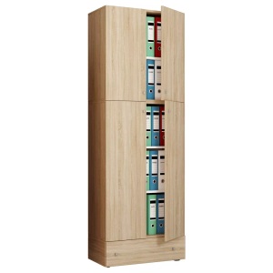 MID.YOU, MID.YOU Aktenschrank 70/200/39 cm , Lona , Sonoma Eiche , Holzwerkstoff , 1 Schubladen , 70x200x39 cm , melaminharzbeschichtet,Nachbildung , 000657025106, VCM - XXL Büroschrank mit 5 Fächern und einer Schublade | moderner Aktenschrank Drehtüren Maße ca. H. 200 x B. 70 T. 39 cm ? Lona 5-Fach, One Size, Sonoma-Eiche