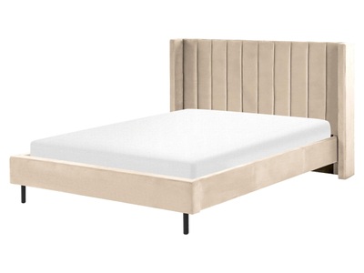 Beliani, Bett mit Lattenrost aus Samtstoff Modern VILLETTE Bett mit Lattenrost aus Samtstoff Modern VILLETTE