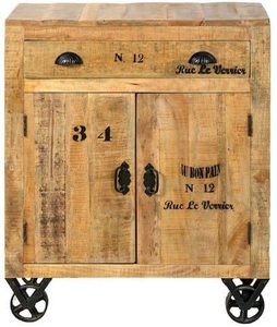 mutoni living, Kommode Vintage Natural Wood natur antik schwarz 80x95, Kommode Bevin antik schwarz 80x95