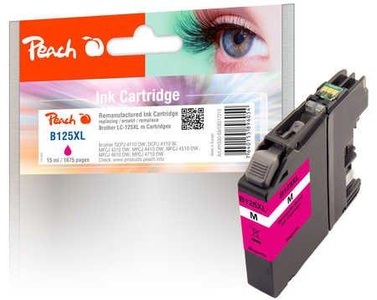 Peach, Tinte magenta PI500-89, Peach Tinte Brother LC-125/7 XL BK, C, M, Y