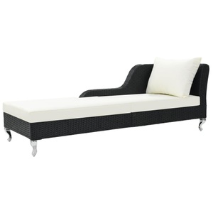 Diverse Hardware, Sonnenliege mit Auflage Poly Rattan Schwarz, vidaXL Sonnenliege mit Auflage Poly Rattan Schwarz