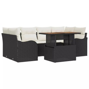 vidaXL, VidaXL - Garten-sofa-set poly-rattan, One Size, Schwarz