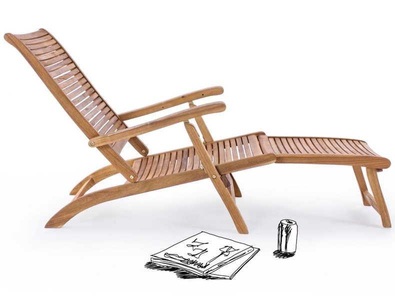 mutoni Garten Deluxe, Gartenliege Steamer Gartensessel Noemi Holz, Gartenliege Steamer Gartensessel Noemi Holz