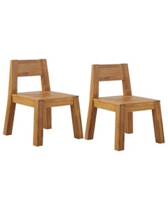Beliani, Beliani Gartenstuhl Akazienholz hellbraun 2er Set LIVORNO, 