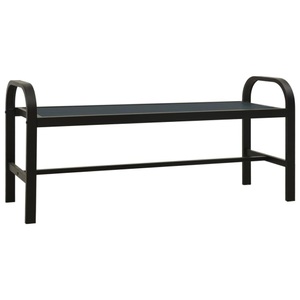 vidaXL, vidaXL Gartenbank 124,5 cm Stahl und WPC Schwarz, 