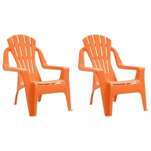 vidaXL, vidaXL Kinder-Gartenstühle 2 Stk. Orange 37x34x44 cm PP Holzoptik, vidaXL Kinder-Gartenstühle 2 Stk. Orange 37x34x44 cm PP Holzoptik