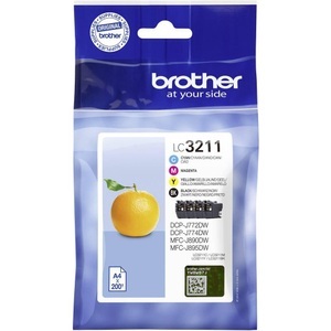 Brother, Brother Tinte Kombi-Pack LC-3211 VALDR Original Cyan, Magenta, Gelb, Schwarz LC3211VALDR, Brother B3211VALDR Druckerpatronen (bk, c, m, y) - Brother LC-3211VALDR für z.B. Brother DCPJ 572 DW, Brother DCPJ 774 DW, Brother MFCJ 890 DW