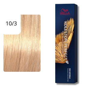 Wella Professionals, Wella Professionals Color Kolestone Perfect ME+ RICH NATURALS 10/3 hell-lichtblond gold 60ml, Wella Koleston Perfect Me+ Permanent Creme Haarfarbe