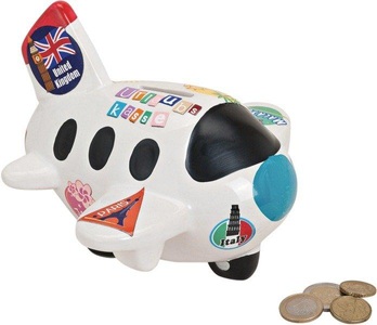 geschenkidee.ch, Kässeli Flugzeug, G. Wurm Spardose Flugzeug 17 x 16 x 14 cm