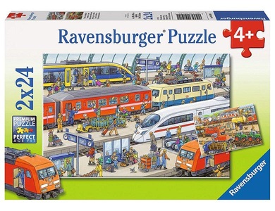 Ravensburger Verlag, Ravensburger Verlag Puzzle TRUBEL AM BAHNHOF 2x24-teilig, Puzzle TRUBEL AM BAHNHOF 2x24-teilig