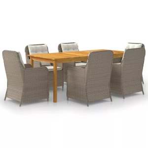 vidaXL, vidaXL 7-tlg. Garten-Essgruppe Braun, VidaXL - Garten-essgruppe akazienholz, One Size, Braun